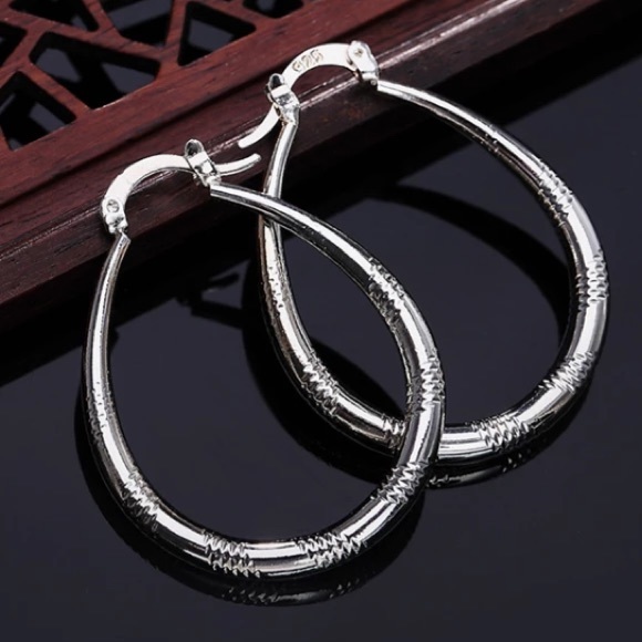 925 Sterling silver hoop earrings - Picture 2 of 6